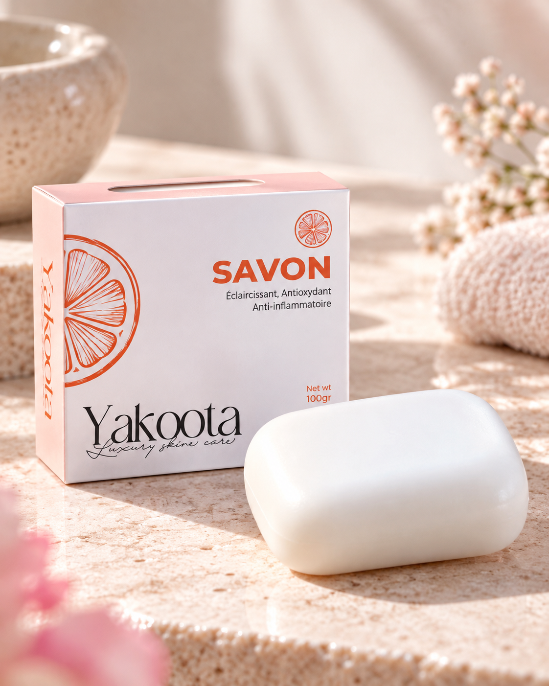 Savon + Sérum vitamine C + Crème hydratante + Écran solaire